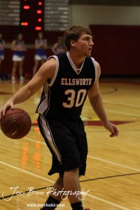 Ellsworth Bearcat Jacob Froese (#30) looks for a teammate to pass the ball to agains the Otis-Bison Cougars at the 2012 Hoisington Winter Jam Basketball Tournament.