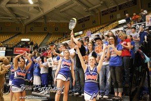 2012 Class 1A Division II Boys State Championship Semifinals Otis-Bison students cheer before the start of the 2012 Class 1A Division II Boys State Championship Semifinals Game against the Hope Lions at Gross Memorial Coliseum at Fort Hays State University in Hays, Kansas on March 9, 2012. Photo: Joey Bahr