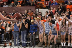 Abilene Cowboy students cheer on their classmates in the 2012 Class 4A Boys State Championship Quarterfinals Game against the Fort Scott Tigers at Salina Bicentennial Center in Salina, Kansas on March 8, 2012.  Photo: Joey Bahr