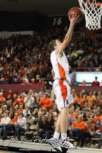 Abilene Cowboy Matthew Barlow (#3) goes up for a layup against the Fort Scott Tigers in the 2012 Class 4A Boys State Championship Quarterfinals Game at Salina Bicentennial Center in Salina, Kansas on March 8, 2012.  Photo: Joey Bahr
