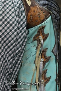 Championship Bull Riding Roto-Mix Dodge City Shootout A view of a competitor's chaps from the Championship Bull Riding Roto-Mix Dodge City Shootout at United Wireless Arena in Dodge City, Kansas on March 17, 2012. Photo: Joey Bahr