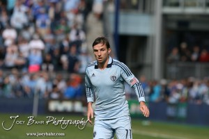 Sporting_KC_vs_LA_Galaxy_4-7-12_1149 Midfielder Bobby Convey (#11) of Sporting Kansas City watches the ball against LA Galaxy at LIVESTRONG Sporting Park in Kansas City, Kansas on April 7, 2012. (Photo: Joey Bahr, www.joeybahr.com)
