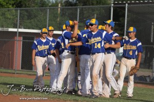 KSHSAA 4A Regional Baseball Championship The Nickerson Panthers huddle up before their game against the Colby Eagles at the KSHSAA 4A Regional Baseball Championship at Legion Field in Hoisington, Kansas on May 16, 2012. (Photo: Joey Bahr, www.joeybahr.com)