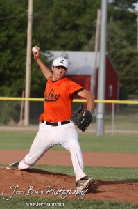 KSHSAA 4A Regional Baseball Championship Zack Stones (#11) of the Colby Eagles throws a pitch against the Nickerson Panthers at the KSHSAA 4A Regional Baseball Championship at Legion Field in Hoisington, Kansas on May 16, 2012. (Photo: Joey Bahr, www.joeybahr.com)