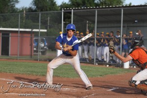 KSHSAA 4A Regional Baseball Championship Nickerson Panther Ryan O'toole (#5) watches a pitch go into the glove of the Colby Eagles catcher at the KSHSAA 4A Regional Baseball Championship at Legion Field in Hoisington, Kansas on May 16, 2012. (Photo: Joey Bahr, www.joeybahr.com)