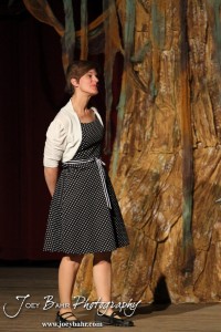 Woman played by Claudia Wyatt performs during the Great Bend Community Theater's final rehearsal of "Duck Hunter Shoots Angel" by Mitch Albom at Crest Theater in Great Bend, Kansas on April 17, 2013. (Photo: Joey Bahr, www.joeybahr.com)