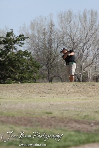 Great Bend Panther Matt Marshall tees off during the Great Bend High School Boys Golf Invitational Tournament at The Club at Stoneridge in Great Bend, Kansas on April 29, 2013. (Photo: Joey Bahr, www.joeybahr.com)