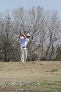 Garden City Buffalo Lucas Goss tees off during the Great Bend High School Boys Golf Invitational Tournament at The Club at Stoneridge in Great Bend, Kansas on April 29, 2013. (Photo: Joey Bahr, www.joeybahr.com)