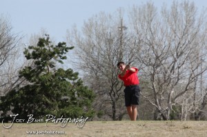 Liberal Redskin Blake Brenneman tees off during the Great Bend High School Boys Golf Invitational Tournament at The Club at Stoneridge in Great Bend, Kansas on April 29, 2013. (Photo: Joey Bahr, www.joeybahr.com)