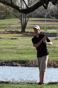 A Great Bend Panther watches his second shot during the Great Bend High School Boys Golf Invitational Tournament at The Club at Stoneridge in Great Bend, Kansas on April 29, 2013. (Photo: Joey Bahr, www.joeybahr.com)
