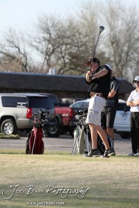 Great Bend Panther Wyatt Bayless tees off during the Great Bend High School Boys Golf Invitational Tournament at The Club at Stoneridge in Great Bend, Kansas on April 29, 2013. (Photo: Joey Bahr, www.joeybahr.com)
