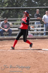 A Great Bend Lady Panther scores a run during the Liberal Lady Redskins at Great Bend Lady Panthers Softball Double Header with Great Bend winning both games 18-0 (3 innings) 13-0 at Barton Community College Softball Field in Great Bend, Kansas on April 27, 2013. (Photo: Joey Bahr, www.joeybahr.com)
